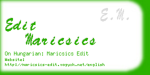 edit maricsics business card